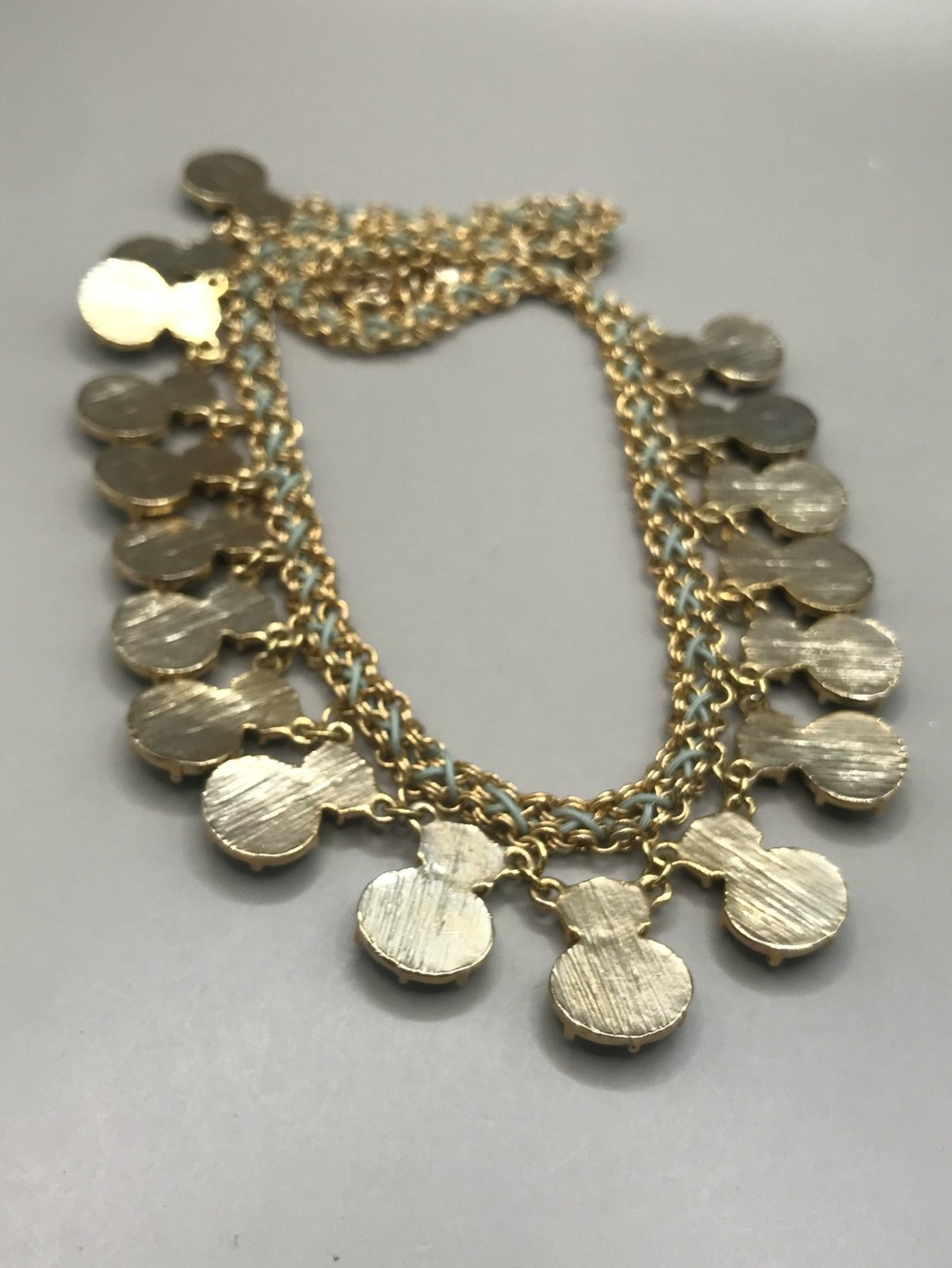 Gold-Tone & Faux Turquoise Pendants Necklace - Picture 7 of 8
